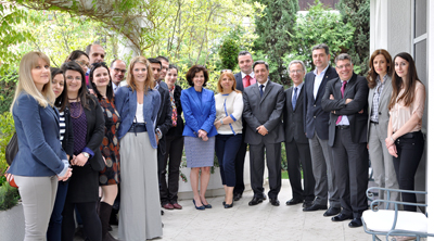 l'Ambassadrice Auer avec les partenaires de la coopération Basse-Normandie/Macédoine